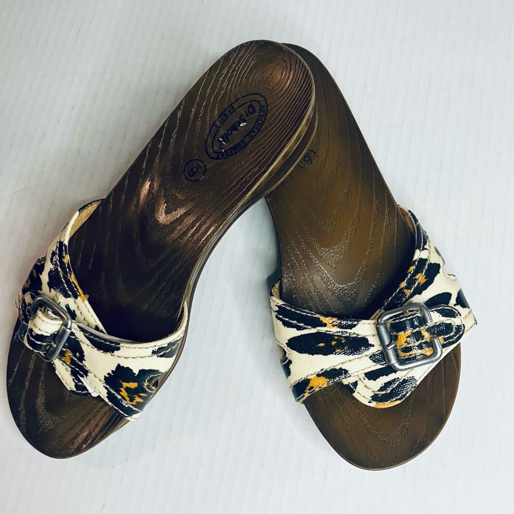 Dr Scholls Brown Advanced Comfort  Animal Print Cheetah Leopard Sandals Womens 9